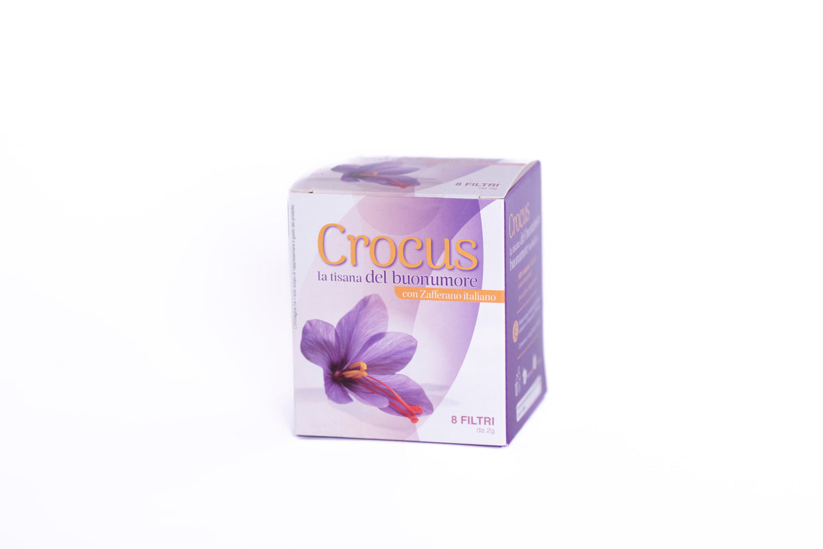 La confezione della tisana Crocus, 8 filtri